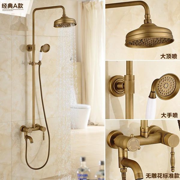

brass shower faucet lifting european vintage suit 8 inch shower set phone holder brass finish shower accessories bbyqgk packing2010