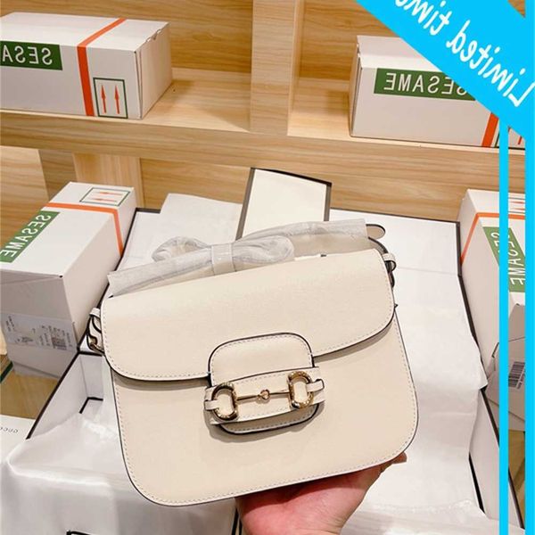 

designers original fashion handbag women genuine leather 1955 horsebit saddle bag buckle shoulder messenger crossbody bags
