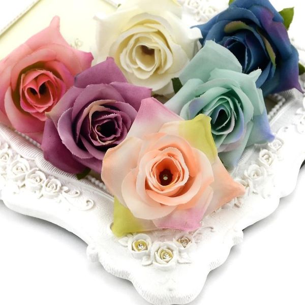 

10pcs diy artificial silk flowers head for home wedding party decoration wreath gift box scrapbooking fake sqchez