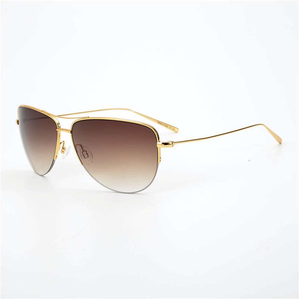 

2021 pure titanium pilot sunglasses men super light 12g brand strummer glasses women with gradient lense, White;black