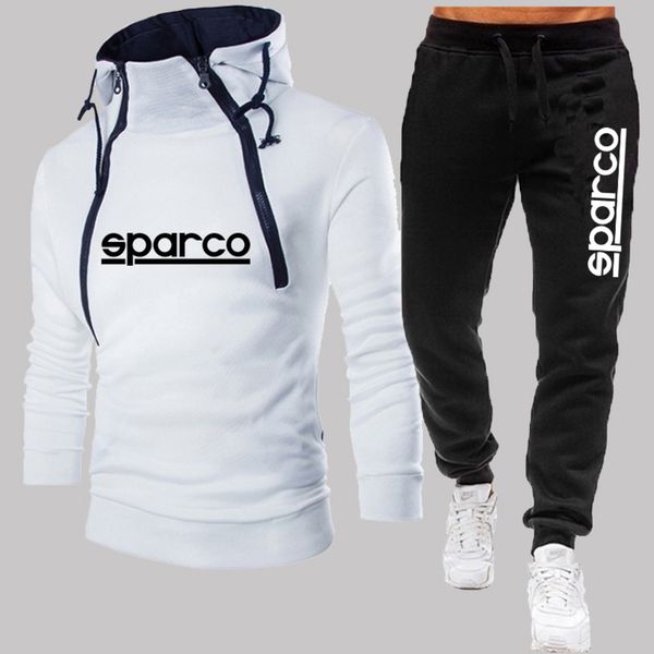 

sparco printed men's sportswear, hoodie and long sved , double zipper weaving, winter windproof motorcycle set, Gray