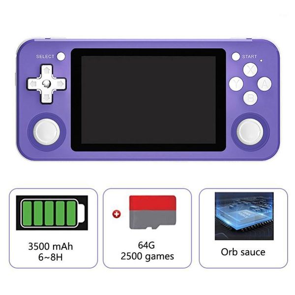 

rg351p handheld game players 3.5inch hd screen video retro game console 64g open source linux system pre-installed 2500 games1