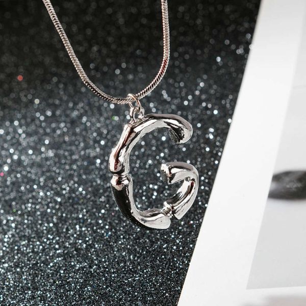 

necklace alloy hemp face 26 letter simple women's pendant, Silver