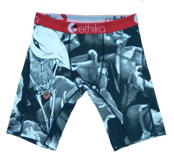 

ethika men's staple white and black rose underwear boxers trunk hip hop rock excise underwear skateboard street fashion streched leggin, Black;white