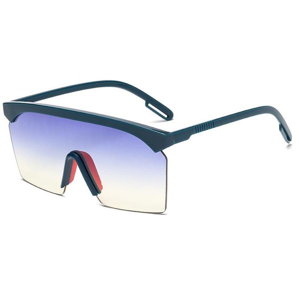 

sunglasses unisx big rectangle futuristic women men 2021 uv400 oversized shades candy color blue red feminino, White;black