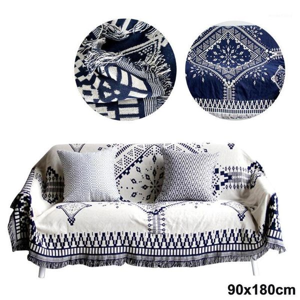 

traditional style blanket cotton floral rug square black and white home sofa tassel bed living room carpet1