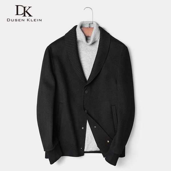 

men wool coat winter woolen jackets casual warm coat 2019 new 88191, Black