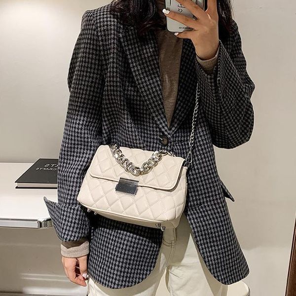 

shoulder bags small chain pu leather crossbody for women 2021 simple totes bag lady black handbags and purses