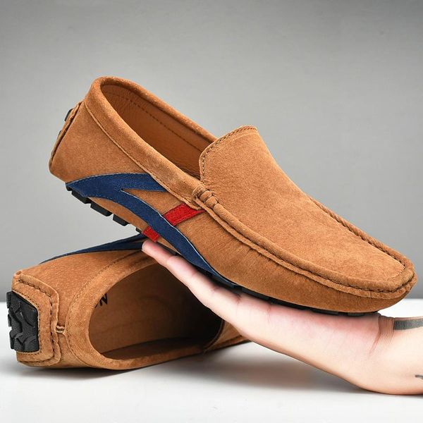 

leather men shoes breathable men casual shoes 2020 new mens loafers brand handmade loafers sneakers plus size 48, Black