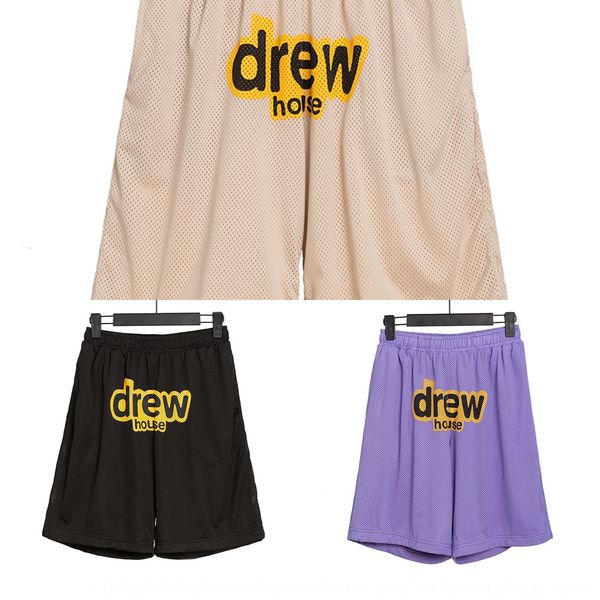 

drew house justin bieber same mesh sports basketball pants casual beach breathable capris basketball shortsshorts and shorts rudwc, Blue