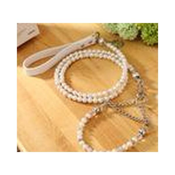 

moccapet ]new silver pearl pet collar leash set dog collar dog leash pet supplies dog collars jllczi eatout