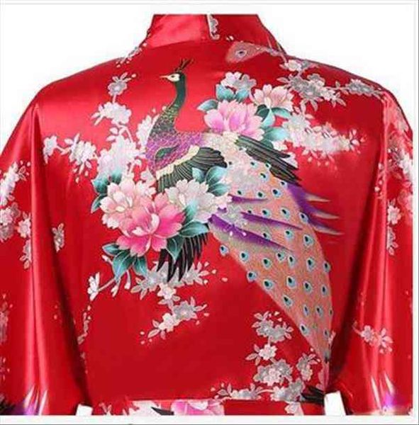

2015 silk bathrobe women satin kimono robes for women floral robes bridesmaids long kimono robe bride silk robe dressing gown, Black;red