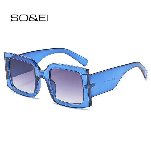 

so&ei vintage oversized square women sunglasses fashion gradient eyewear men blue purple shades uv400 sun glasses, White;black