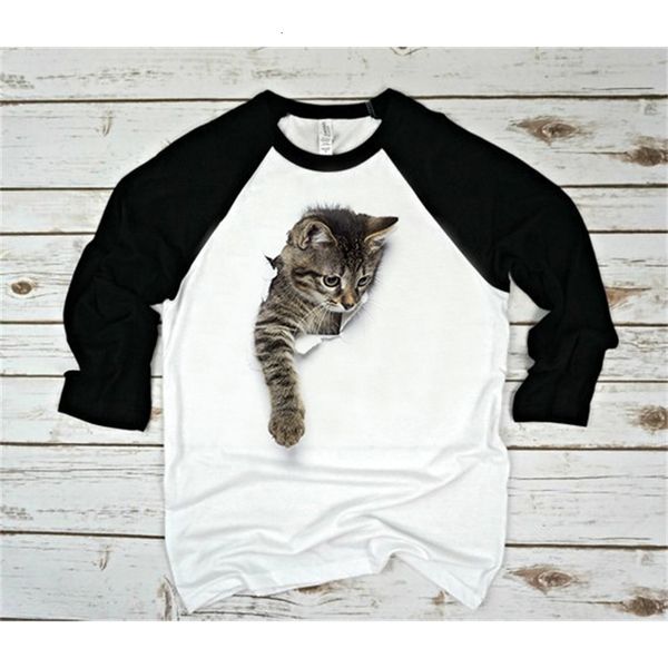 

20192020 cat long sleeve t-shirt, White;black