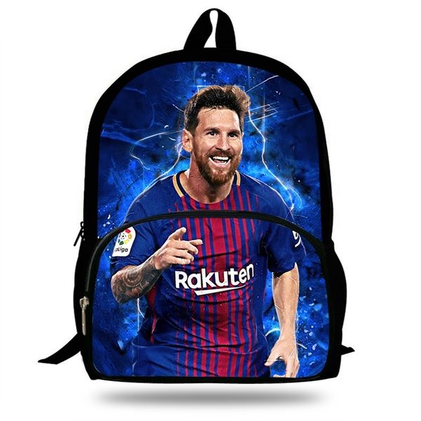 

16-inch children messi football super star printing school bags for teenagers mochila backpack kids boysdaily book bag y200615