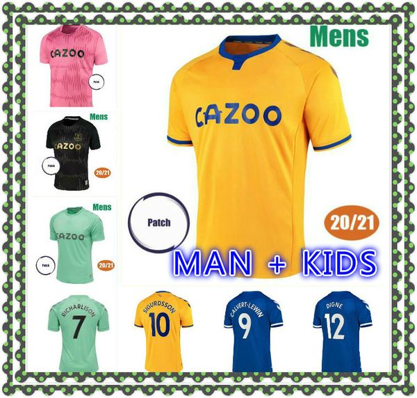 

мужчины + дети 20 21 топ эвертон джеймс футбол джеймс-льюин kean 2020 2021 sigurdsson richarlison tosun bernard футбольные рубашки, Black;yellow