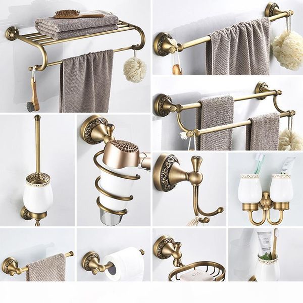 

brass carved bathroom accessories set towel shelf towel holder toilet paper holder rock hook bath hardware sets bbymre mj_bag