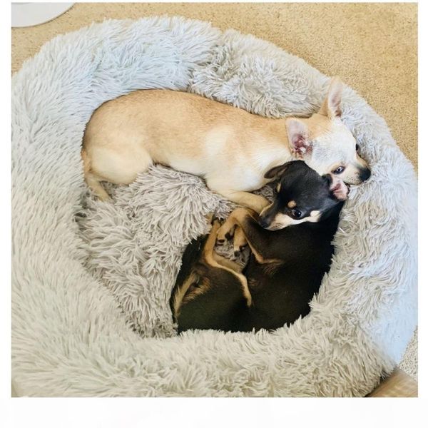 

removable dog bed plush round donut pet beds kennel cusion puppy mats lounger comfy house sofa for medium large dogs detachable