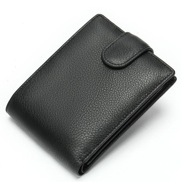 

wallets 100% genuine leather men real cowhide for man 2021 fashion male coin purse short black walet card holder money, Red;black