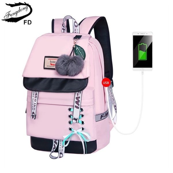 

fengdong backpacks for children school bags for teenage girls feathers print schoolbag backpack child bag kids lapbackpack lj201029