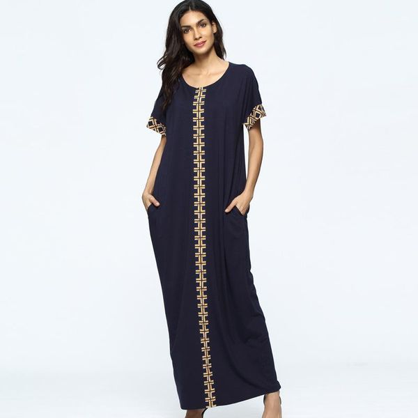 

caftan djellaba for women abaya turkish 2020 new fashion stitching split skirt dress loose sub middle robe1, Red