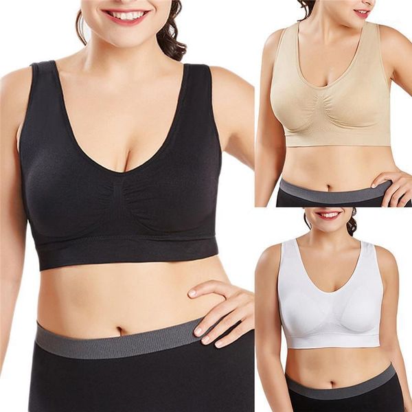 

sports yoga bra women seamless padded sports bra fitness running gym underwear push up sport s-4xl1, White;black