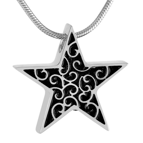 

chains ijd9473 stainless steel blank star cremation memorial pendant for ashes urn necklace keepsake jewelry, Silver