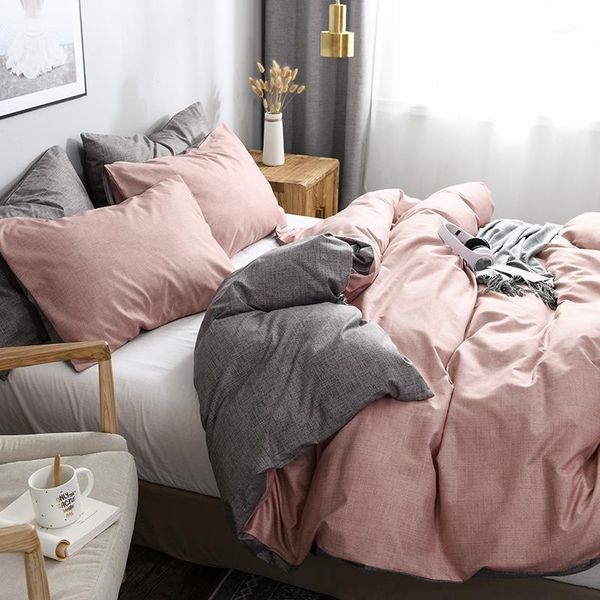 

bedding sets duvet cover king size  comforter solid color pink set quilt qualified1