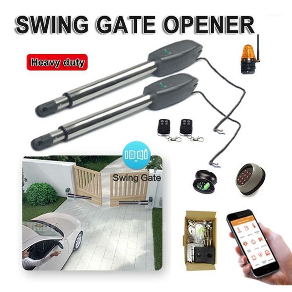 

fingerprint access control heavy duty automatic swing gate operator kit per leaf up to 400kg/900lbs support solar system1