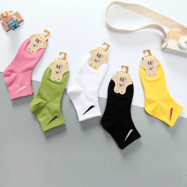 

childrens autumn winter socks kids solid color socks babys 2020 new hook print sport-socks children breathable sock 1 lot=10 pieces sale, Pink;yellow
