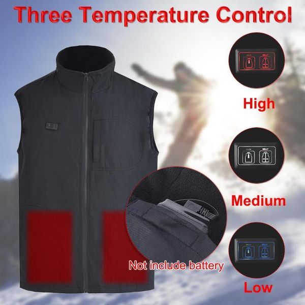 

electric heating vest men women winter lightweight thermal waistcoat clothing dual switch temperature adjustable heated jacket1, Gray;blue