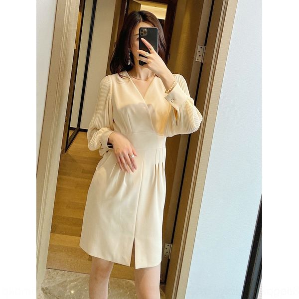 

duxva lightdress skirtlantern новых женщин v-образным вырезом пузырь рукав фонарь рукава знаменитости юбка тела 2020 тело юбка темперамент т, Black;gray