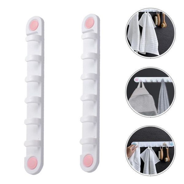 

2pcs plastic wall self adhesive hook rack bathroom kitchen hanging hooks