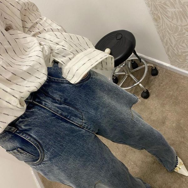 

women's jeans spot 20 spring lisawang blue xuan elegant wind easing cutting modern pants of mop the floor1