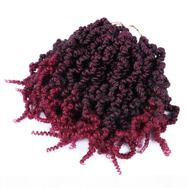 

lanzhi hair synthetic short curly pre-twisted spring twist hair 10 inch pre-twisted passion twist crochet 70g pc bomb spring twist hair, Black