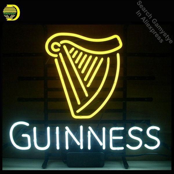 

neon sign guinne irish lager ale harp вывеска остекленная beer bar pub магазин клуба дисплей рождественский свет знаки 17 * 14 арт лампа