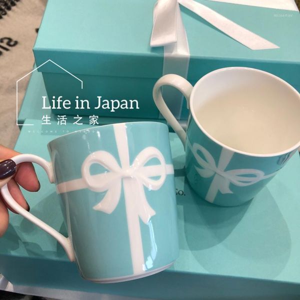 

mugs blue embossed rosette bone china mug and cup 350ml white porcelain coffee wedding birthday present 1