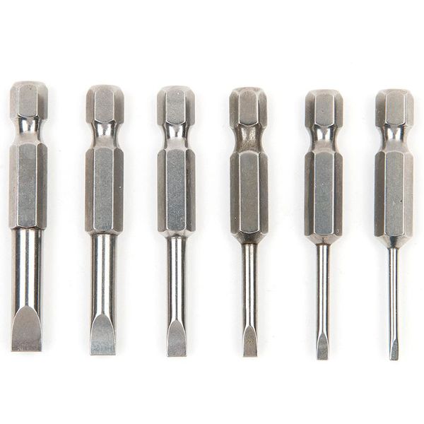 

50mm 75mm 100mm s2 steel flat slotted head drill screwdriver bar set kit bits hex shank magnetic screw driver hand tools