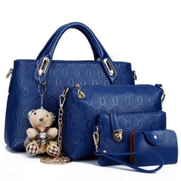 

2020 women bag handle bags female women messenger bags handbag 4 set pu leather composite x486