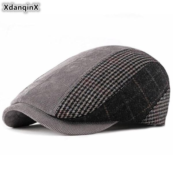 

berets xdanqinx autumn winter retro men's personality fashion tongue cap women's vintage brands caps snapback couple hat, Blue;gray