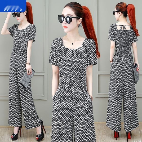 

bxeij chiffon summer set wide shirt wide leg pants women's shirt clothing 2020 fan foreign temperament goddess new age reduction profes, Gray