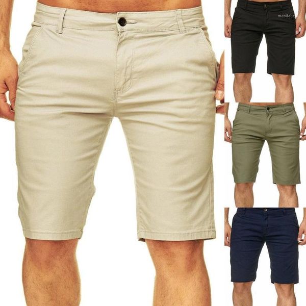 

summer beach travel men casual solid color slims fit fifth pants shorts trousers men cotton solid casual beach shorts1, White;black