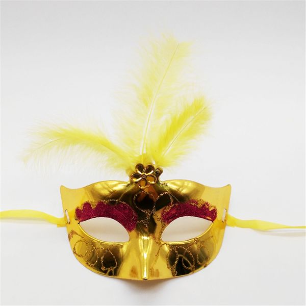 

masquerade electroplated painted party no feather glow plastic half mask for women mj016