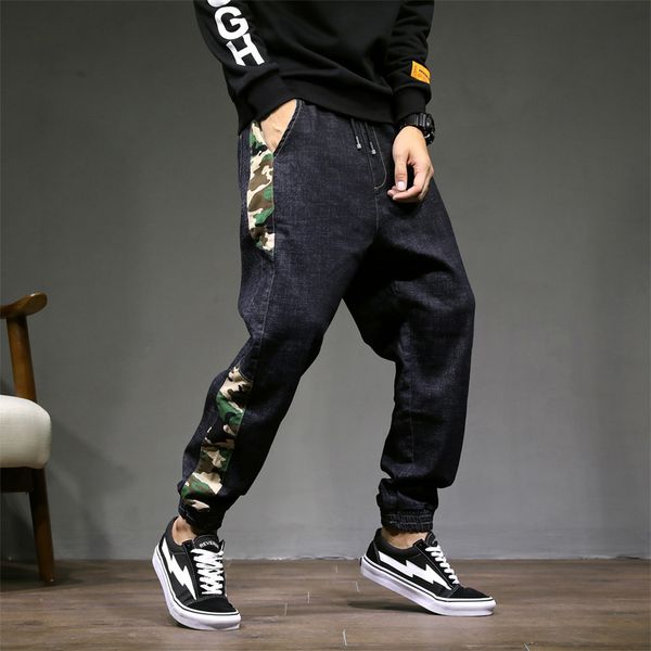 

2021 new classic male way jogging punky-style black slacks woven hip jeans cargo pants ywjc, Blue