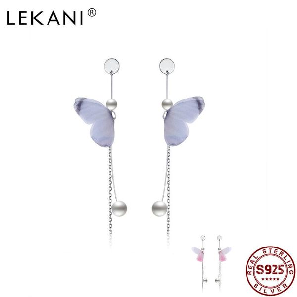 

LEKANI 925 Sterling Silver Drop Earring For Women Trendy Pretty Butterfly Earrings Fine Jewelry Romantic Anniversary Gift