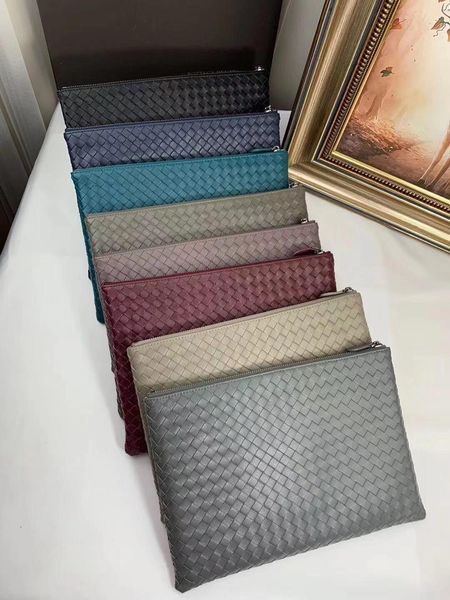 

2019 brand style popular handbag woven bag sheepskin leather women's bag zipper handbag clutch c0121