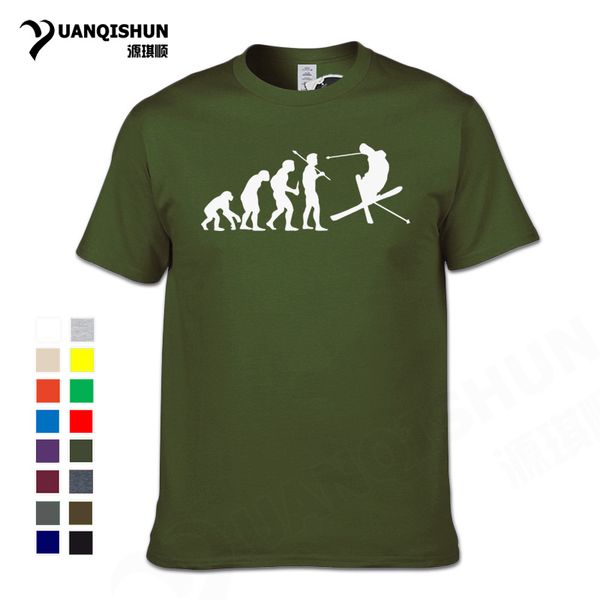 

summer new evolutionss of funny cool man's short sleeve evolution of skiingging sport hooded sweatshirt hoodie men t shirt
