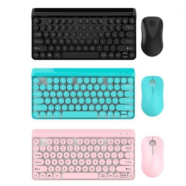 

cute wireless 2.4g keyboard mouse set punk stylish wireless color keyboard mouse1