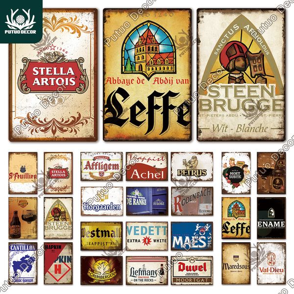 

putuo belgium beer vintage tin metal sign decorative plaque wall decor pub bar man cave club decoration