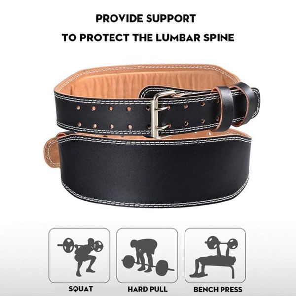 

pu leather braces support belt back waist protective belts strap for fitness hard weightlifting (black, size), Black;blue